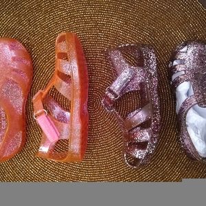 Carters Violet purple silver glitter jelly sandal 6